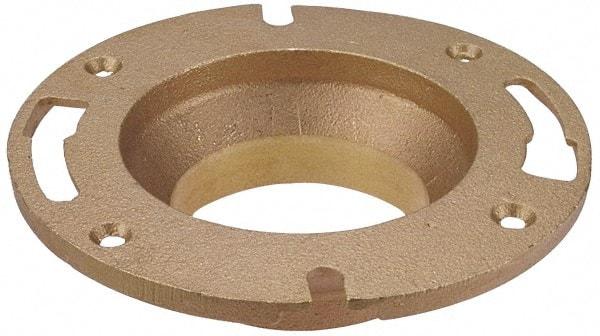 NIBCO - 4 x 3" Pipe, 7" OD, Cast Copper Closet Flange - 180° Max Working Temp, C End Connections - Americas Industrial Supply