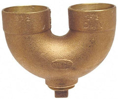 NIBCO - 1-1/2", Cast Copper Drain, Waste & Vent Pipe Return Bend with CO - C x C x CO with Plugs - Americas Industrial Supply