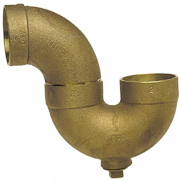 NIBCO - 1-1/2", Cast Copper Drain, Waste & Vent Pipe P Trap with CO - C x C with Plugs - Americas Industrial Supply