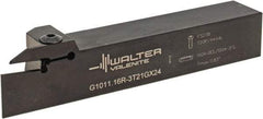 Walter - External Thread, 0.827" Max Depth of Cut, 3mm Min Groove Width, 150.01mm OAL, Right Hand Indexable Grooving Cutoff Toolholder - 25.4mm Shank Height x 25.4mm Shank Width, GX24-2E3/F3.. Insert Style, G1011 Toolholder Style - Americas Industrial Supply