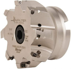 Walter - 8 Inserts, 4" Cut Diam, 1-1/2" Arbor Diam, 0.591" Max Depth of Cut, Indexable Square-Shoulder Face Mill - 0/90° Lead Angle, 2.48" High, AD.T 1606.. Insert Compatibility, Series F4042 - Americas Industrial Supply