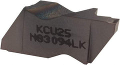 Kennametal - 3094NG K Grade KCU25, 2.39mm Cutting Width Carbide Grooving Insert - 3.81mm Max Depth of Cut, Left Hand, 0.19mm Corner Radius, AlTiN Finish - Americas Industrial Supply