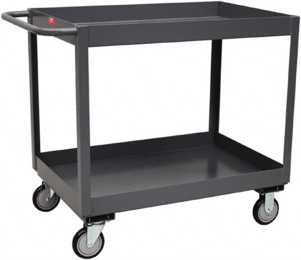 Jamco - 1,200 Lb Capacity, 18" Wide x 36" Long x 35" High Service Cart - 2 Shelf, Steel, Rubber Casters - Americas Industrial Supply