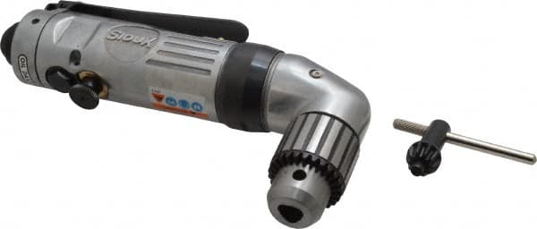 Sioux Tools - 3/8" Reversible Keyed Chuck - Right Angle Handle, 1,200 RPM, 10 CFM, 0.33 hp - Americas Industrial Supply