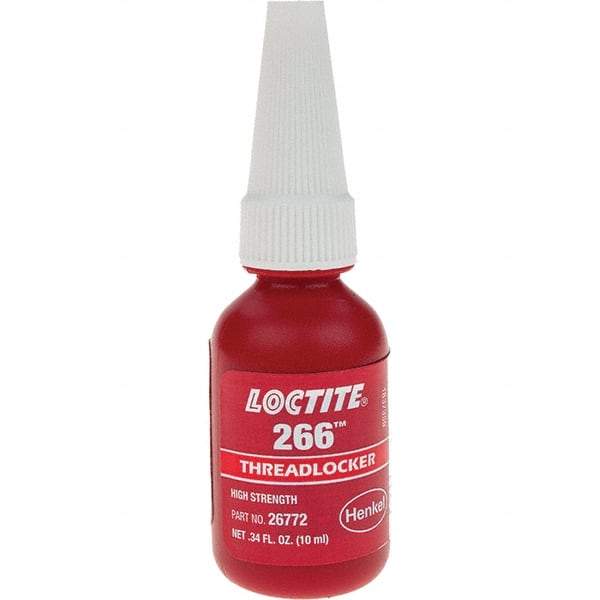 Loctite - 10 mL, Red, High Strength Threadlocker - Series 266 - Americas Industrial Supply