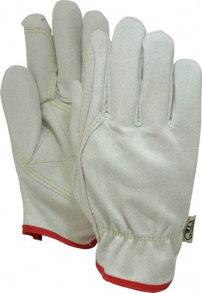 MCR Safety - Size S (7) Split Cowhide General Protection Work Gloves - For Work & Driver, Uncoated, Slip-On Cuff, Full Fingered, Beige, Paired - Americas Industrial Supply