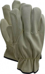 MCR Safety - Size XL (10) Split Cowhide General Protection Work Gloves - For Work & Driver, Uncoated, Slip-On Cuff, Full Fingered, Beige, Paired - Americas Industrial Supply