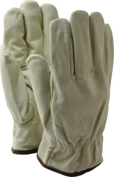 MCR Safety - Size L (9) Synthetic Leather Cold Protection Work Gloves - For Work & Driver, Uncoated, Slip-On Cuff, Full Fingered, Beige/Yellow/Red, Paired - Americas Industrial Supply