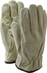 MCR Safety - Size L (9) Synthetic Leather Cold Protection Work Gloves - For Work & Driver, Uncoated, Slip-On Cuff, Full Fingered, Beige/Yellow/Red, Paired - Americas Industrial Supply