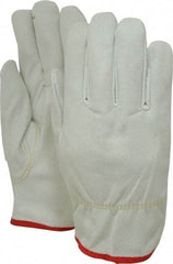 MCR Safety - Size S (7) Synthetic Leather Cold Protection Work Gloves - For Work & Driver, Uncoated, Slip-On Cuff, Full Fingered, Beige/Yellow/Red, Paired - Americas Industrial Supply