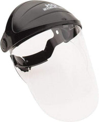 MCR Safety - Nylon Black Ratchet Adjustment, Face Shield & Headgear Set - 12-1/2" Wide x 9" High x 0.05" Thick, Scratch Resistant, Clear Window - Americas Industrial Supply