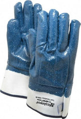 HexArmor - Size M (8), ANSI Cut Lvl A9, Puncture Lvl 5, Nitrile Coated Cut & Puncture Resistant Gloves - 9.5" Long, Fully Coated Coated, SuperFabric Lining, Safety Cuff, Blue, Paired - Americas Industrial Supply