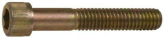 Made in USA - 3/8-16 UNC Hex Socket Drive, Socket Cap Screw - Grade 4037 Alloy Steel, Yellow Cadmium-Plated Finish, Fully Threaded, 1-1/4" Length Under Head - Americas Industrial Supply