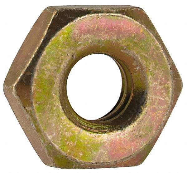 Made in USA - #10-24 UN Steel Right Hand Machine Screw Hex Nut - 3/8" Across Flats, 0.13" High, Cadmium-Plated Finish - Americas Industrial Supply