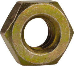 Made in USA - 1/4-20 UN Steel Right Hand Machine Screw Hex Nut - 7/16" Across Flats, 0.193" High, Cadmium-Plated Finish - Americas Industrial Supply