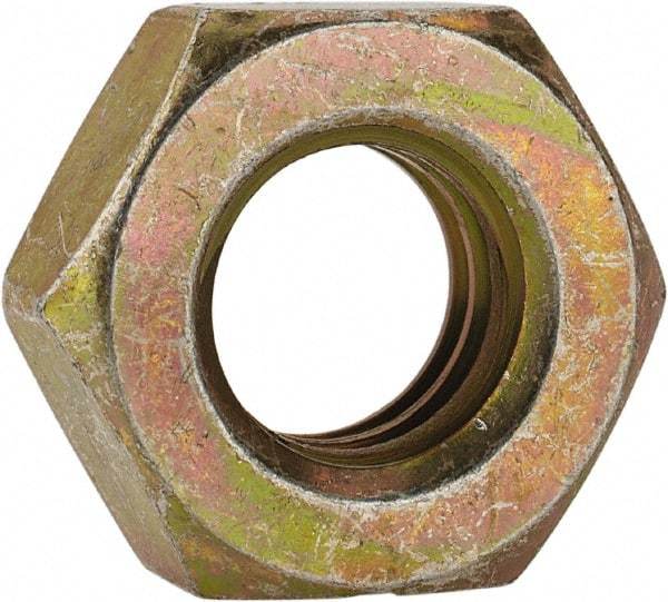 Made in USA - 3/8-16 UN Steel Right Hand Machine Screw Hex Nut - 5/8" Across Flats, 0.257" High, Cadmium-Plated Finish - Americas Industrial Supply