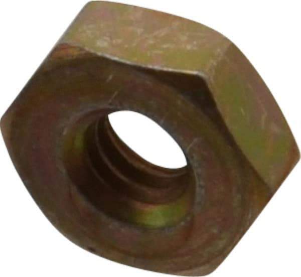 Made in USA - #8-32 UN Steel Right Hand Machine Screw Hex Nut - 11/32" Across Flats, 0.13" High, Cadmium-Plated Finish - Americas Industrial Supply