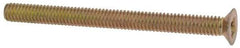 Made in USA - #4-48 UNF, 1-3/8" OAL Phillips Drive Machine Screw - Flat Head, Grade 3 Steel, Yellow Cadmium-Plated Finish, Without Washer - Americas Industrial Supply