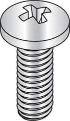 Made in USA - 1/4-20 UNC, 7/16" Length Under Head Phillips Drive Machine Screw - Pan Head, Grade 3 Steel, Yellow Cadmium-Plated Finish, Without Washer - Americas Industrial Supply
