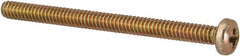 Made in USA - #4-40 UNC, 1-1/2" Length Under Head Phillips Drive Machine Screw - Pan Head, Grade 3 Steel, Yellow Cadmium-Plated Finish, Without Washer - Americas Industrial Supply