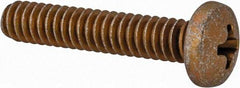 Made in USA - #10-24 UNC, 1" Length Under Head Phillips Drive Machine Screw - Pan Head, Grade 3 Steel, Yellow Cadmium-Plated Finish, Without Washer - Americas Industrial Supply