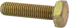 Made in North America - 1/4-28 UNF, 1" Length Under Head Hex Head Cap Screw - Grade 8 Alloy Steel, Zinc-Plated Finish, 7/16" Hex - Americas Industrial Supply