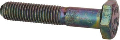 Made in North America - 1/4-28 UNF, 1-3/8" Length Under Head Hex Head Cap Screw - Grade 8 Alloy Steel, Zinc-Plated Finish, 7/16" Hex - Americas Industrial Supply