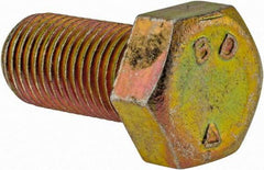Made in North America - 3/8-24 UNF, 3/4" Length Under Head Hex Head Cap Screw - Grade 8 Alloy Steel, Zinc-Plated Finish, 9/16" Hex - Americas Industrial Supply
