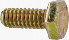 Made in North America - 1/4-20 UNC, 5/8" Length Under Head Hex Head Cap Screw - Grade 8 Alloy Steel, Zinc-Plated Finish, 7/16" Hex - Americas Industrial Supply