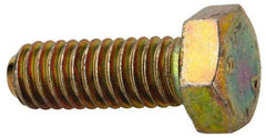 Made in North America - 5/16-18 UNC, 7/8" Length Under Head Hex Head Cap Screw - Grade 8 Alloy Steel, Zinc-Plated Finish, 1/2" Hex - Americas Industrial Supply