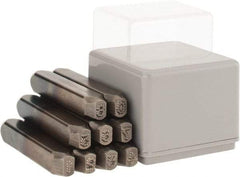 C.H. Hanson - 9 Piece, 3/16" Character Steel Stamp Set - Figures, Standard - Americas Industrial Supply