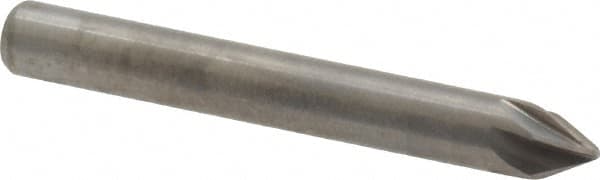 M.A. Ford - 3/16" Head Diam, 3/16" Shank Diam, 6 Flute 60° Solid Carbide Countersink - Bright Finish, 1-1/2" OAL, 0.04" Nose Diam, Single End, Straight Shank, Right Hand Cut - Americas Industrial Supply