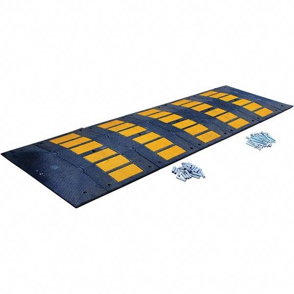 Vestil - 120" Long x 35-1/4" Wide x 4-3/4" High, Rubber Speed Hump - Black - Americas Industrial Supply