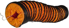 Maxess Climate Control Technologies - 8" ID, 16.4' Long, PVC Blower & Duct Hose - Orange, 9.1" Bend Radius, 5 to 122°F, Flame Retarding - Americas Industrial Supply