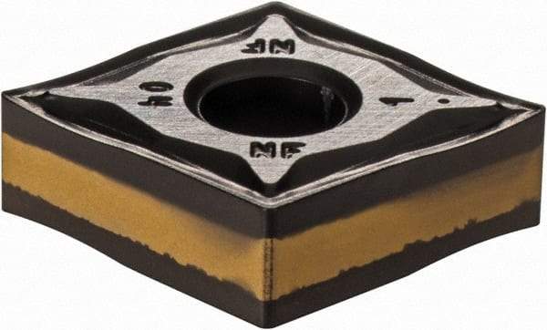 Iscar - CNMG431 NF Grade IC8250 Carbide Turning Insert - TiCN/Al2O3/TiN Finish, 80° Diamond, 1/2" Inscr Circle, 3/16" Thick, 1/64" Corner Radius - Americas Industrial Supply