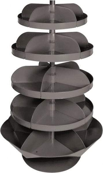 Durham - 2,650 Lb Capacity, 22" Deep x 65-3/4" High, Rotating Bin Rack - 1 Side, Gray Steel Bins - Americas Industrial Supply