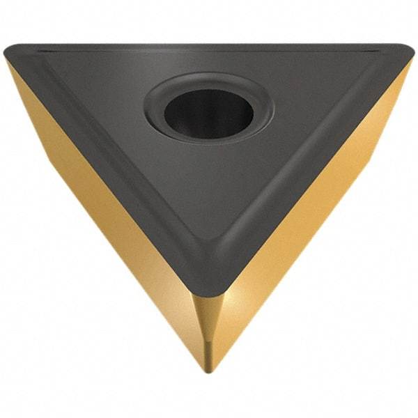 Iscar - TPMR222 PF Grade IC9250 Carbide Turning Insert - TiCN/Al2O3/TiN Finish, 60° Triangle, 1/4" Inscr Circle, 1/8" Thick, 1/32" Corner Radius - Americas Industrial Supply