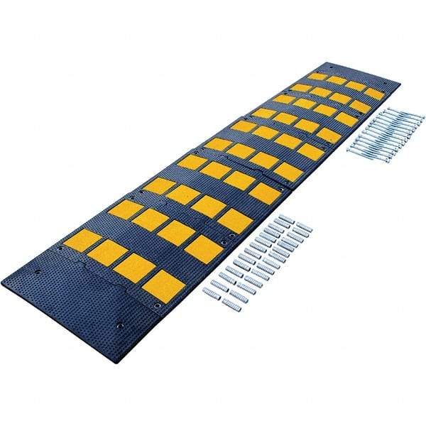 Vestil - 108" Long x 23-1/2" Wide x 1-3/8" High, Rubber Speed Hump - Yellow & Black - Americas Industrial Supply