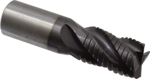 Guhring - 1" Diam, Coarse Pitch, 1-1/2" LOC, 4 Flute Solid Carbide Roughing Square End Mill - Nano-A Finish, 4" OAL, 1" Shank Diam, Single End, Centercutting - Americas Industrial Supply