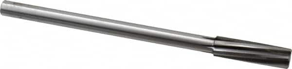 Made in USA - 9/16" Carbide-Tipped 6 Flute Chucking Reamer - Spiral Flute, 7/16" Straight Shank, 2" Flute Length, 8" OAL - Americas Industrial Supply
