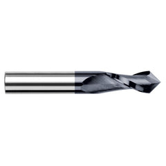 0.2500″ (1/4″) Cutter Diameter × 0.7500″ (3/4″) Length of Cut × 90° included Carbide Drill/End Mill, 2 Flutes, AlTiN Coated - Exact Industrial Supply