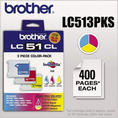 Brother - Cyan, Magenta & Yellow Ink Cartridge - Use with Brother DCP-130C, 330C, 350C, intelliFAX-1860C, 1960C, 2480C, 2580C, MFC-230C, 240C, 440CN, 465CN, 665CW, 685CW, 845CW, 885CW, 3360C - Americas Industrial Supply