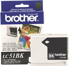 Brother - Black Ink Cartridge - Use with Brother DCP-130C, 330C, 350C, intelliFAX-1360, 1860C, 1960C, 2480C, 2580C, MFC-230C, 240C, 440CN, 465CN, 665CW, 685CW, 845CW, 885CW, 3360C, 5460CN, 5860CN - Americas Industrial Supply