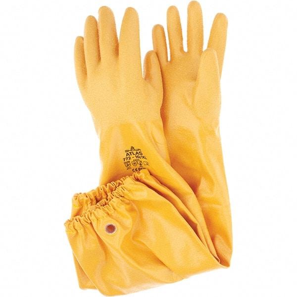 SHOWA - 12 mil Thick, Chemical Resistant Gloves - 26" GOLD XL 1/PR CHEM RESISTANT NITRL GLV - Americas Industrial Supply