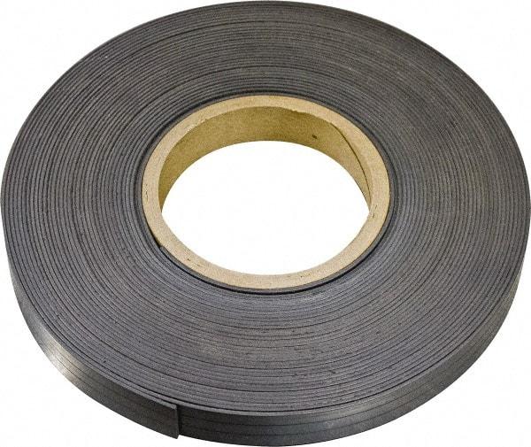 Mag-Mate - 600" Long x 3" Wide x 1/8" Thick Flexible Magnetic Strip - 42 Lb Max Pull Force, 24 Linear Ft/Lb Magnetic Pull Force, Plain Back, Dark Brown - Americas Industrial Supply