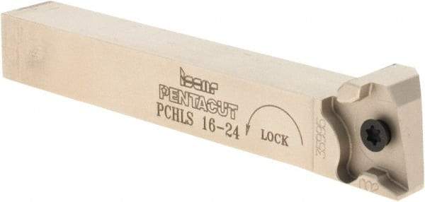 Iscar - 0.8mm Min Groove Width, 120mm OAL, Left Hand Indexable Grooving Cutoff Toolholder - 16mm Shank Height x 16mm Shank Width, PENTA 24.. Insert Style, PCHLS Toolholder Style, Series PentaCut - Americas Industrial Supply