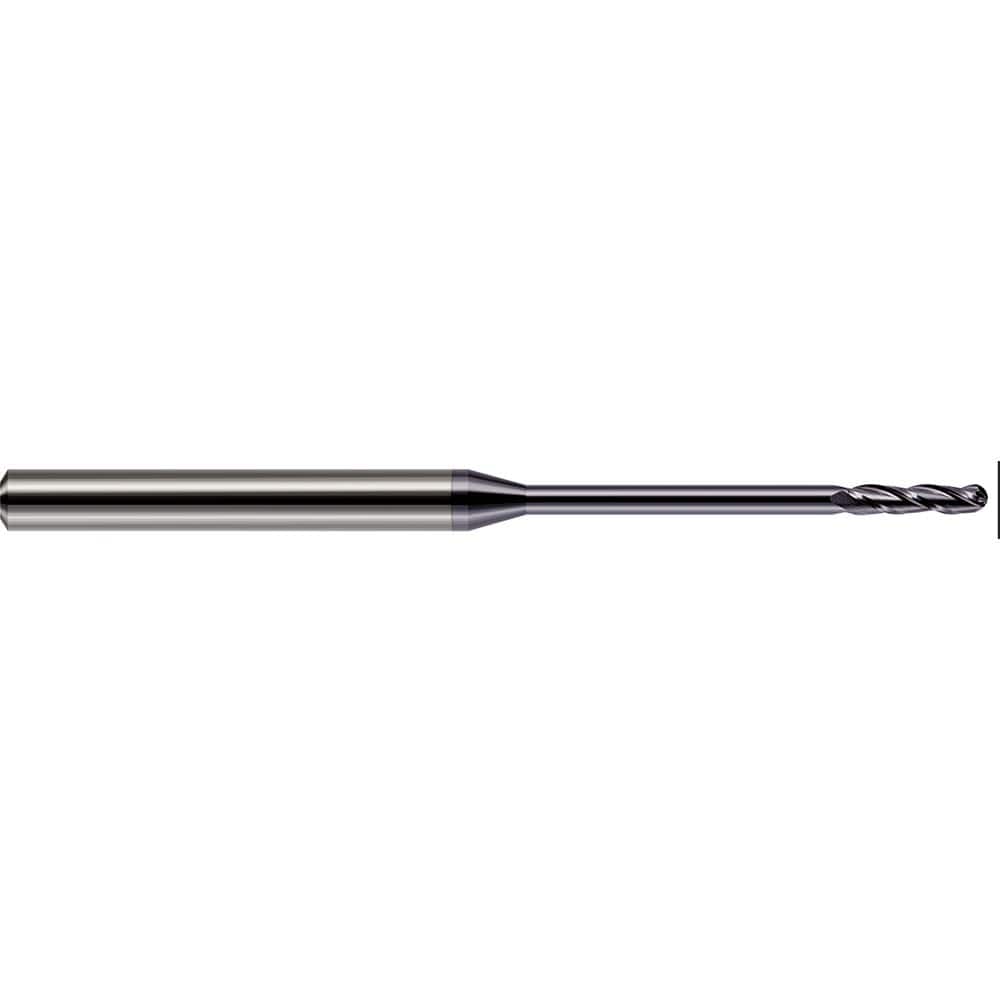Harvey Tool - Ball End Mills; Mill Diameter (Decimal Inch): 0.0700 ; Number of Flutes: 3 ; Length of Cut (Inch): 1/2 ; Length of Cut (Decimal Inch): 0.5000 ; Material: Solid Carbide ; Overall Length (Inch): 2-1/2