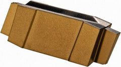 Iscar - 080000GIP Grade IC808, 0.79mm Cutting Width Carbide Grooving Insert - 1.6mm Max Depth of Cut, Neutral, TiN/TiAlN Finish - Americas Industrial Supply