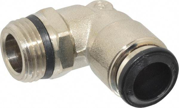 Alpha Technologies - 10mm Outside Diam, 3/8 Universal, Nickel Plated Brass Push-to-Connect Tube Male Swivel Elbow - 250 Max psi, Tube to Universal Thread Connection, Buna O-Ring - Americas Industrial Supply