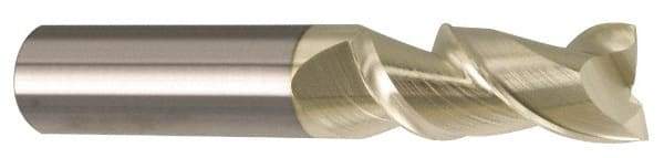 Accupro - 1", 2" LOC, 1" Shank Diam, 4" OAL, 2 Flute, Solid Carbide Square End Mill - Single End, ZrN Finish, Spiral Flute, Variable° Helix, Centercutting, Right Hand Cut, Right Hand Flute - Americas Industrial Supply